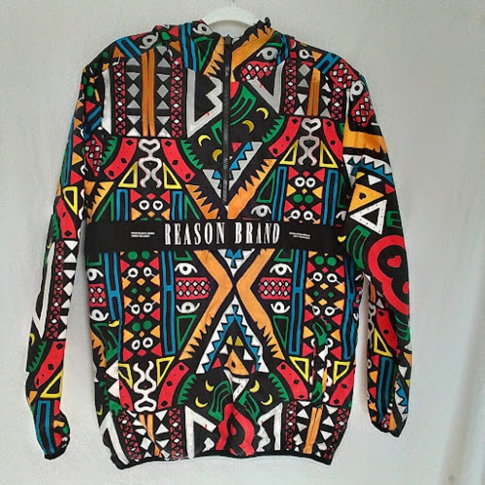 Reason Brand Tribal Print Pullover Hoodie Multicolor Size‎ M